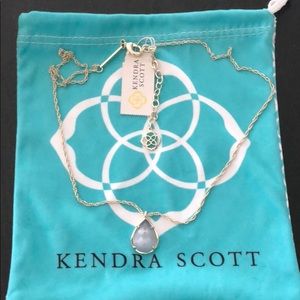 Kendra Scott gray & gold pear shape stone necklace